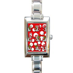 Mushrooms Pattern Rectangle Italian Charm Watch