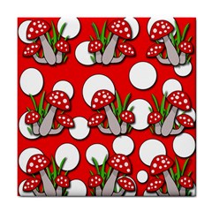 Mushrooms Pattern Tile Coasters