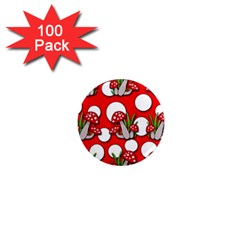 Mushrooms Pattern 1  Mini Magnets (100 Pack) 