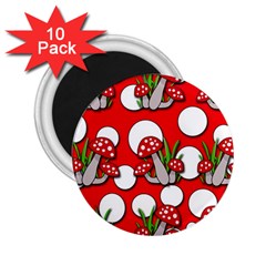 Mushrooms Pattern 2 25  Magnets (10 Pack) 