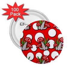 Mushrooms Pattern 2 25  Buttons (100 Pack)  by Valentinaart