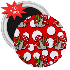 Mushrooms Pattern 3  Magnets (10 Pack) 