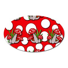 Mushrooms Pattern Oval Magnet