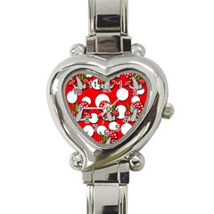 Mushrooms Pattern Heart Italian Charm Watch