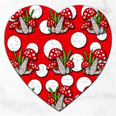 Mushrooms Pattern Jigsaw Puzzle (heart)