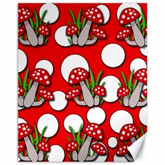 Mushrooms Pattern Canvas 11  X 14   by Valentinaart