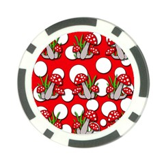 Mushrooms Pattern Poker Chip Card Guards by Valentinaart