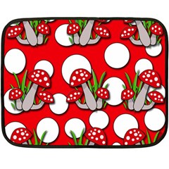 Mushrooms Pattern Fleece Blanket (mini) by Valentinaart