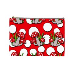 Mushrooms Pattern Cosmetic Bag (large)  by Valentinaart