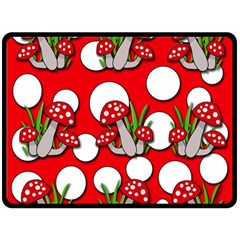 Mushrooms Pattern Fleece Blanket (large) 