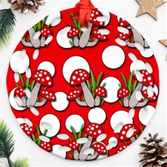 Mushrooms Pattern Round Filigree Ornament (2side)