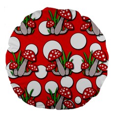 Mushrooms Pattern Large 18  Premium Round Cushions