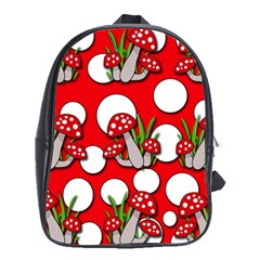 Mushrooms Pattern School Bags (xl)  by Valentinaart