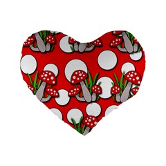 Mushrooms Pattern Standard 16  Premium Heart Shape Cushions