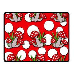 Mushrooms Pattern Double Sided Fleece Blanket (small)  by Valentinaart