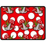 Mushrooms pattern Double Sided Fleece Blanket (Large)  80 x60  Blanket Front