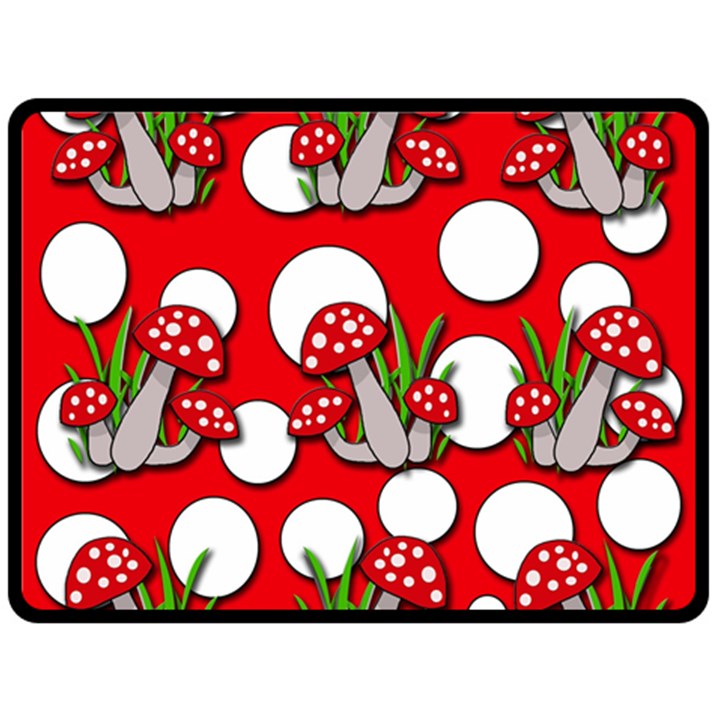 Mushrooms pattern Double Sided Fleece Blanket (Large) 