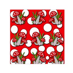 Mushrooms Pattern Small Satin Scarf (square) by Valentinaart