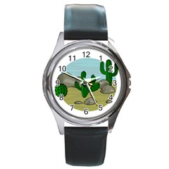 Desert Round Metal Watch by Valentinaart