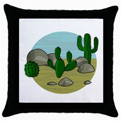 Desert Throw Pillow Case (black) by Valentinaart