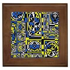 Blue And Yellow Decor Framed Tiles