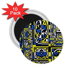 Blue And Yellow Decor 2 25  Magnets (10 Pack) 