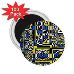 Blue And Yellow Decor 2 25  Magnets (100 Pack) 