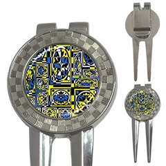 Blue And Yellow Decor 3-in-1 Golf Divots