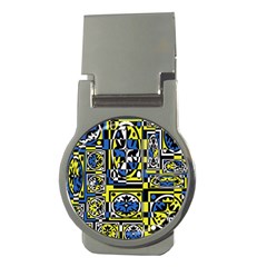 Blue And Yellow Decor Money Clips (round)  by Valentinaart