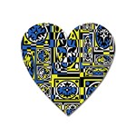 Blue and yellow decor Heart Magnet Front