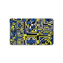 Blue And Yellow Decor Magnet (name Card)