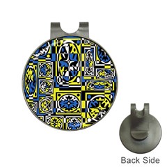 Blue And Yellow Decor Hat Clips With Golf Markers