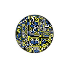 Blue And Yellow Decor Hat Clip Ball Marker