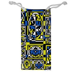 Blue And Yellow Decor Jewelry Bags