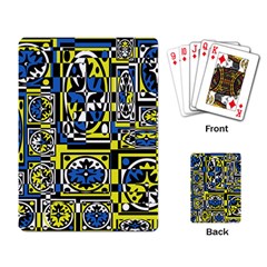 Blue And Yellow Decor Playing Card