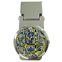 Blue And Yellow Decor Money Clip Watches