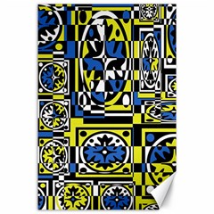 Blue And Yellow Decor Canvas 24  X 36 