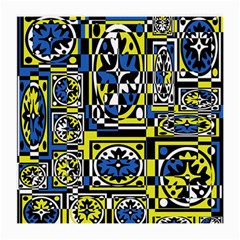 Blue And Yellow Decor Medium Glasses Cloth