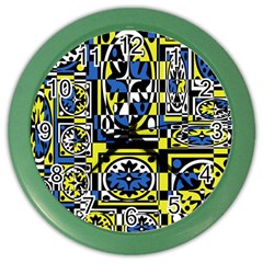 Blue And Yellow Decor Color Wall Clocks