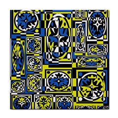 Blue And Yellow Decor Face Towel