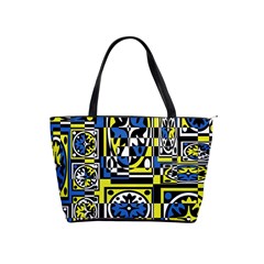 Blue And Yellow Decor Shoulder Handbags