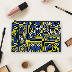 Blue And Yellow Decor Cosmetic Bag (medium) 