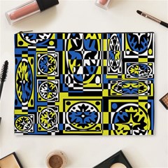 Blue And Yellow Decor Cosmetic Bag (xl) by Valentinaart