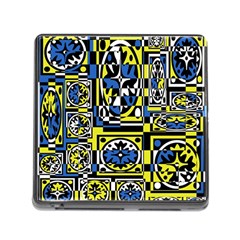 Blue And Yellow Decor Memory Card Reader (square)