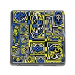 Blue and yellow decor Memory Card Reader (Square) Front