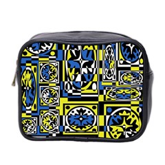 Blue And Yellow Decor Mini Toiletries Bag 2-side