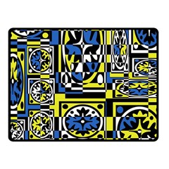 Blue And Yellow Decor Fleece Blanket (small)