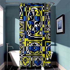 Blue And Yellow Decor Shower Curtain 36  X 72  (stall)  by Valentinaart