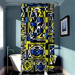 Blue and yellow decor Shower Curtain 36  x 72  (Stall)  Curtain(36 X72 ) - 33.26 x66.24  Curtain(36 X72 )