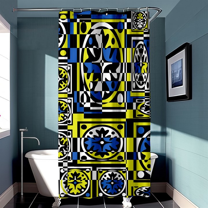 Blue and yellow decor Shower Curtain 36  x 72  (Stall) 